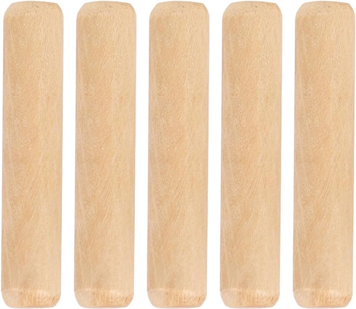 Pak van 100 gegroefde, afgeschuinde hardhouten deuvelpennen - 8 x 40 mm (0,31 x 1,57 inch) Gedroogd voor houtbewerking, meubels en planken