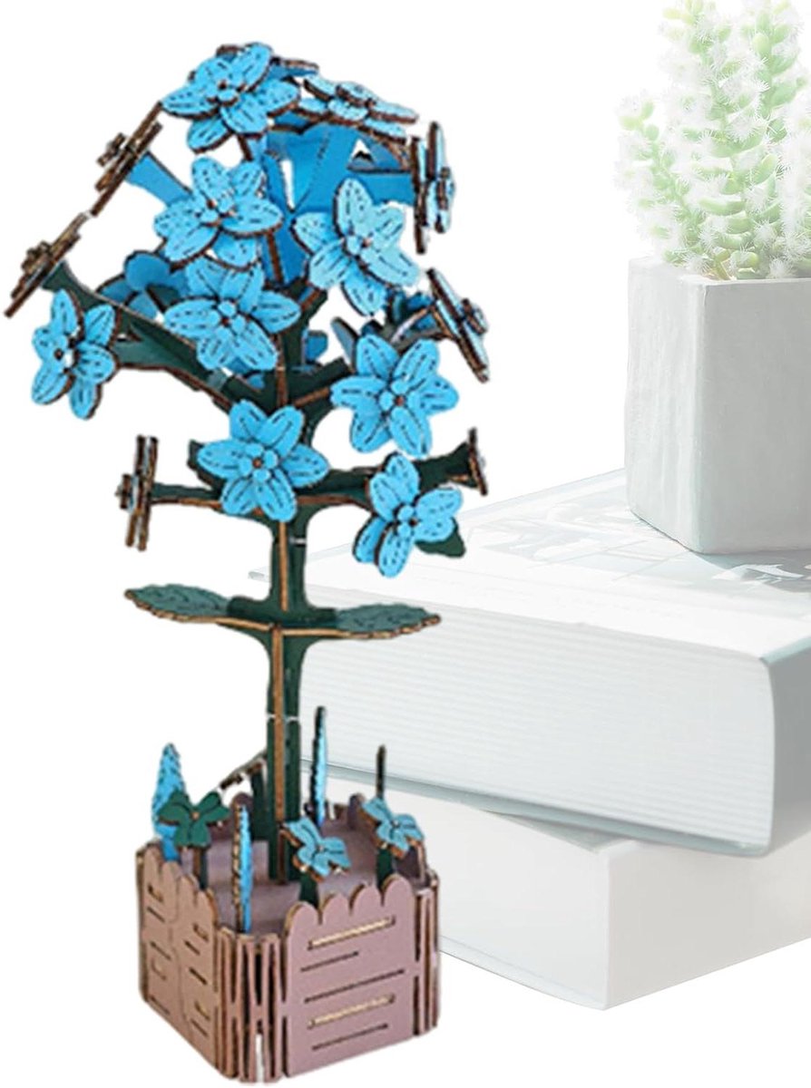 Houten Bloemenpuzzel - Bloemen Bouwen Set - Creatief Knutselen - Realistische Bloemdetails - 25 x 165 cm - Niet gespecificeerd