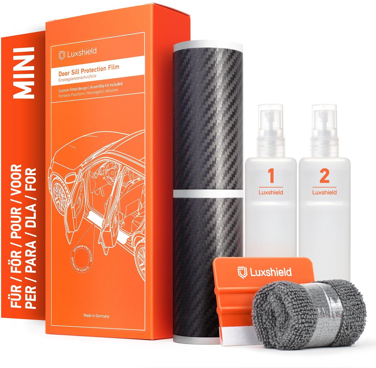 Omgoods - Luxshield Dorpelbescherming voor Countryman U25 I 2023-2026 - Carbon Zwart