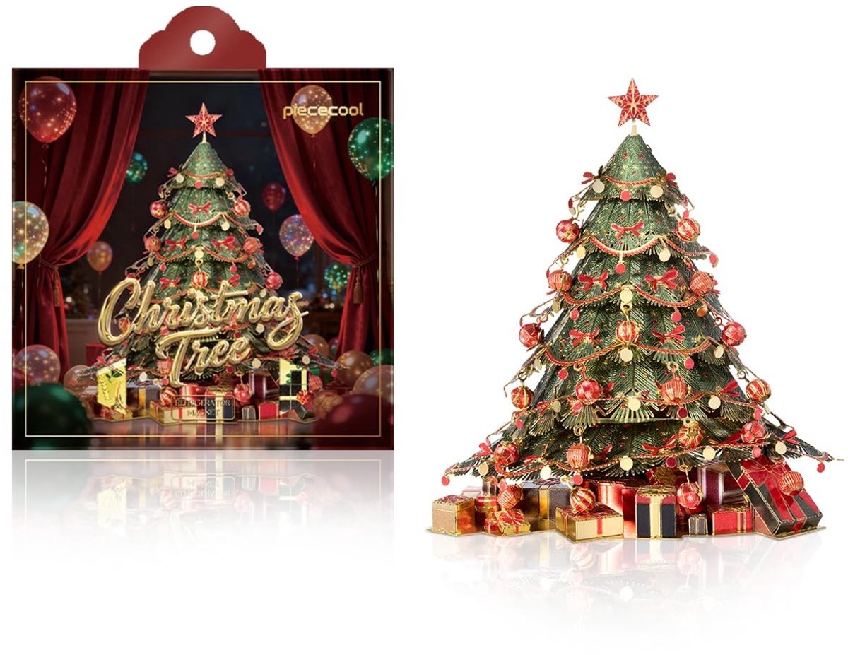 Omgoods - 3D Puzzle Metal Kit - Kerstboom Fridge Magnet voor Creatieve Bouwprojecten