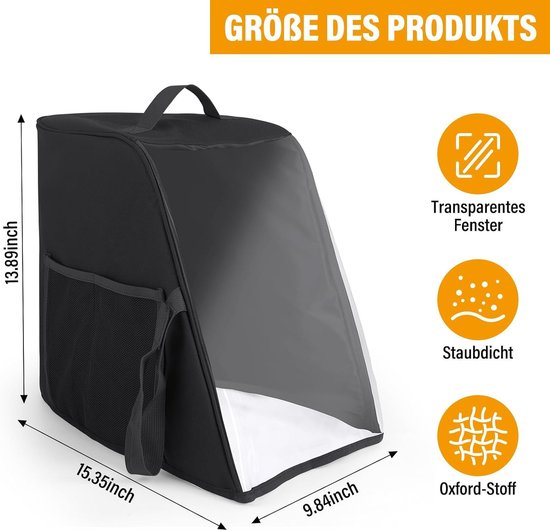 Afdekhoes voor Thermomix TM7, deksel voor Thermomix, afdekking keukenmachine, TM7, accessoires, ideaal voor de bescherming en het opbergen van je keukenmachine, zwart — afbeelding 5