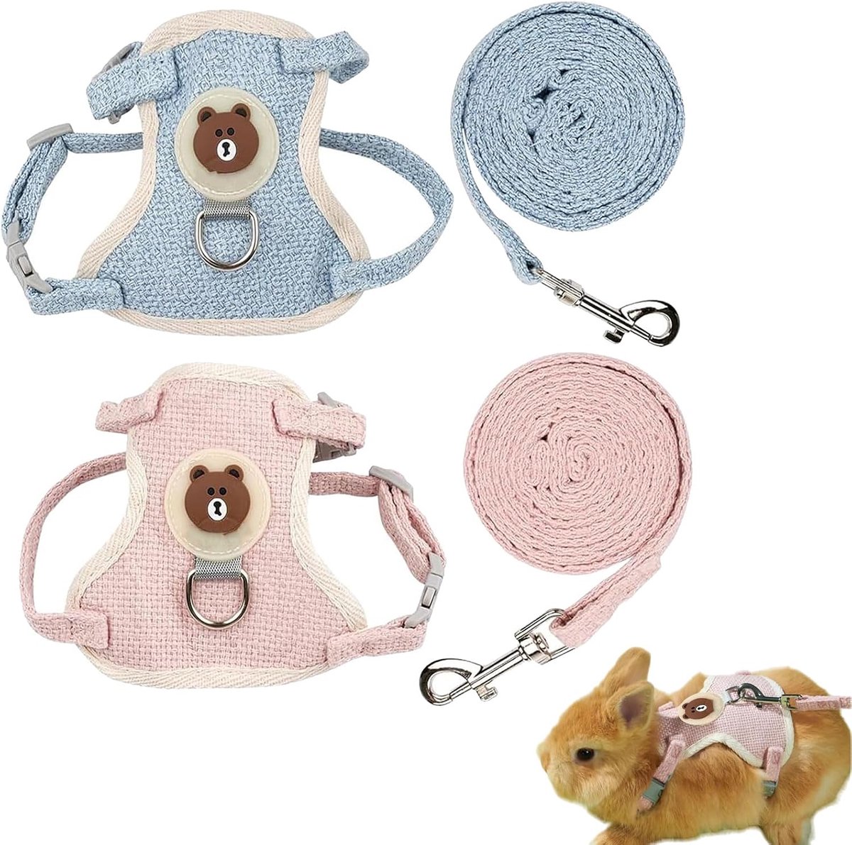2 Stuks Konijnenriem, Harnas En Speelgoed Voor Konijnen, Katten, Kleine Honden En Andere Kleine Dieren.