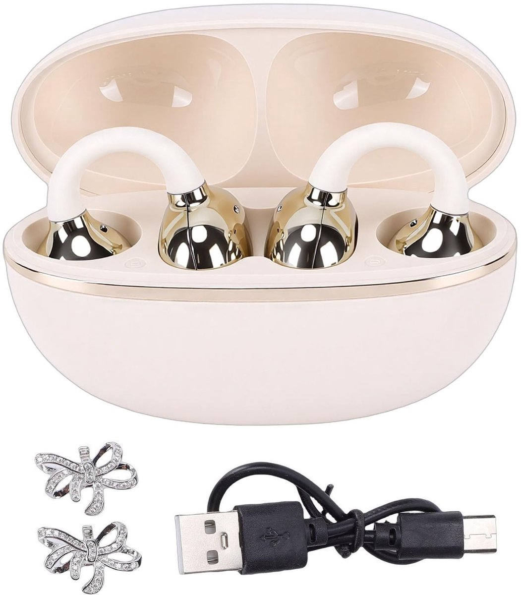 Omgoods - Clip-on Draadloze Oordopjes met Bluetooth 6.0 - 15M Waterdicht en 4 Uur Speeltijd