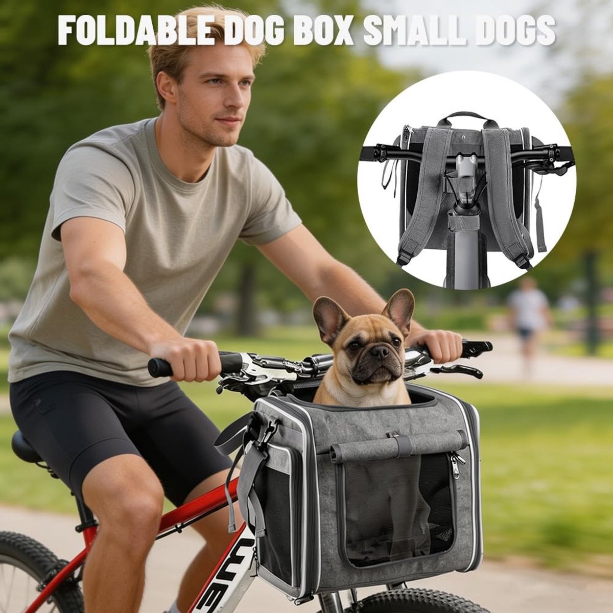 Omgoods - 4-in-1 Fietstas voor Honden, Tot 10 kg, Met Veiligheidsgordel