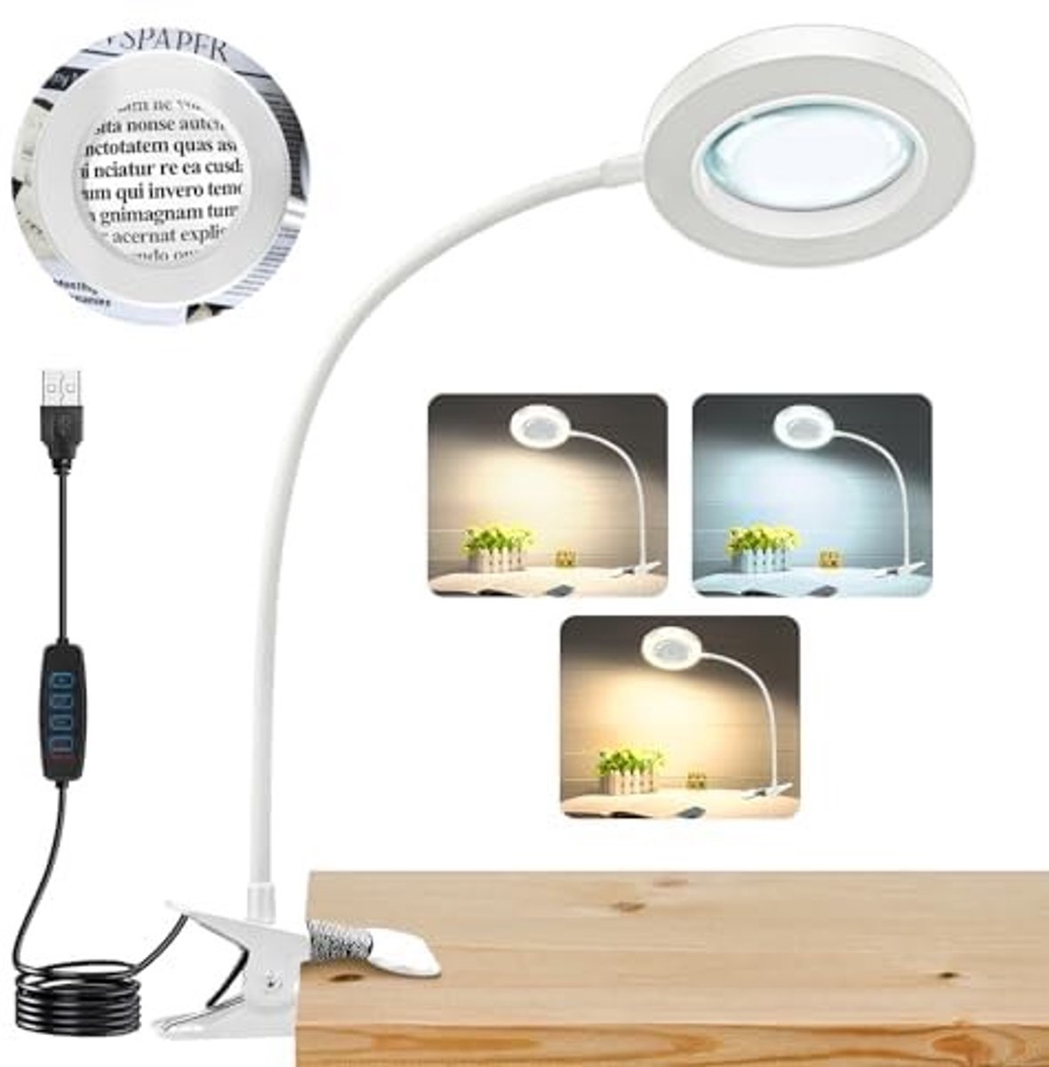 Omgoods - Vergrootglas met Licht en Stand - 10x Magnificatie voor Hobby's
