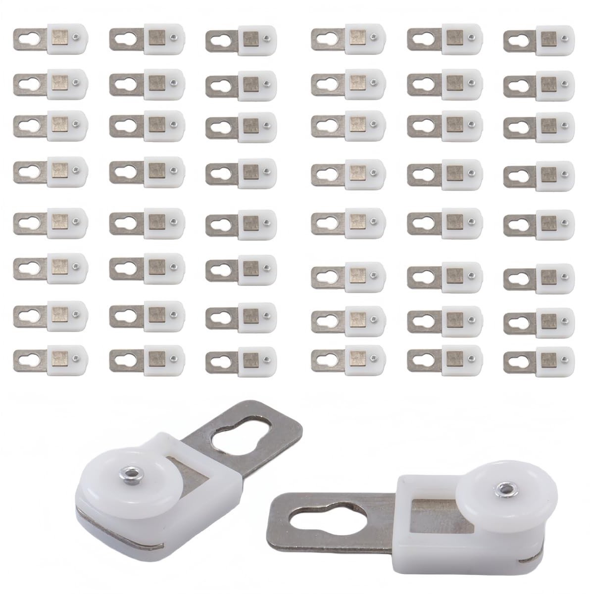 Omgoods - 50 Stuks Aluminium Gordijnrollers voor Zware Gordijnen, Ideale Huishoudaccessoires