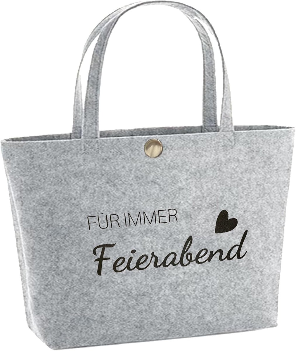 cadeau vrouw man gepensioneerde vilten tas pensioen cadeau tas pensioen cadeau vilt shopper bag tote bag pensioen cadeau voor vrouwen afscheidsgeschenk collega's pensioen