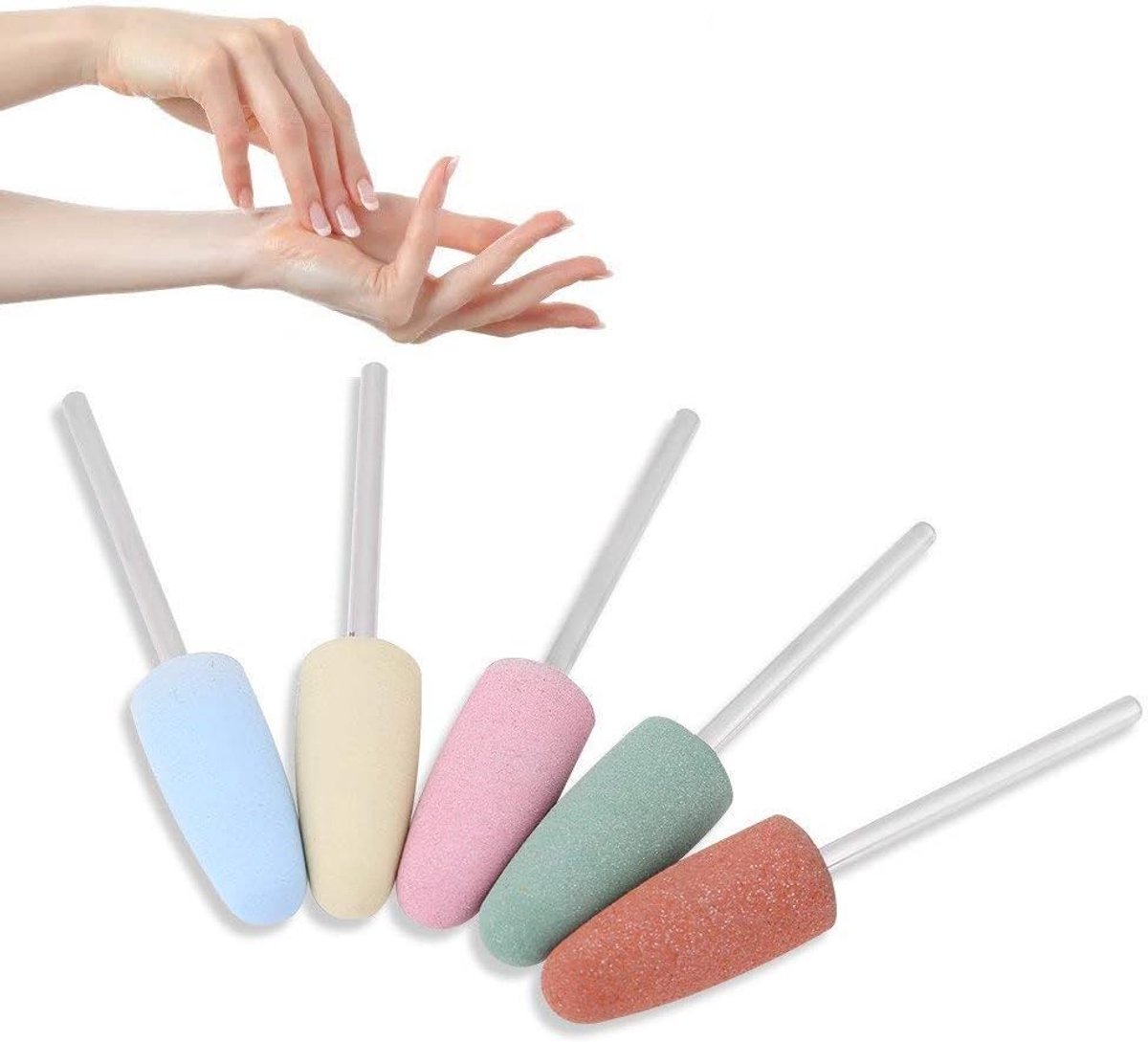 5 stuks/set siliconen nagelboren Nail Art Drills, Salon Manicure Kit voor professionele nagelvijlen van Nail Grinder, Machine Polisher Rubber Elektrische accessoires Manicure Tool
