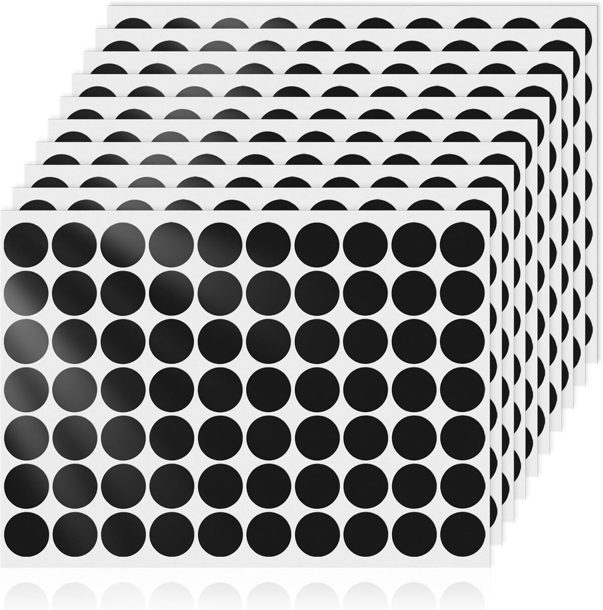 700 stuks zwarte plakstippen, 25 mm, vinyl, zelfklevend, afneembaar, ronde etiketten, waterdicht, puntstickers voor kantoor