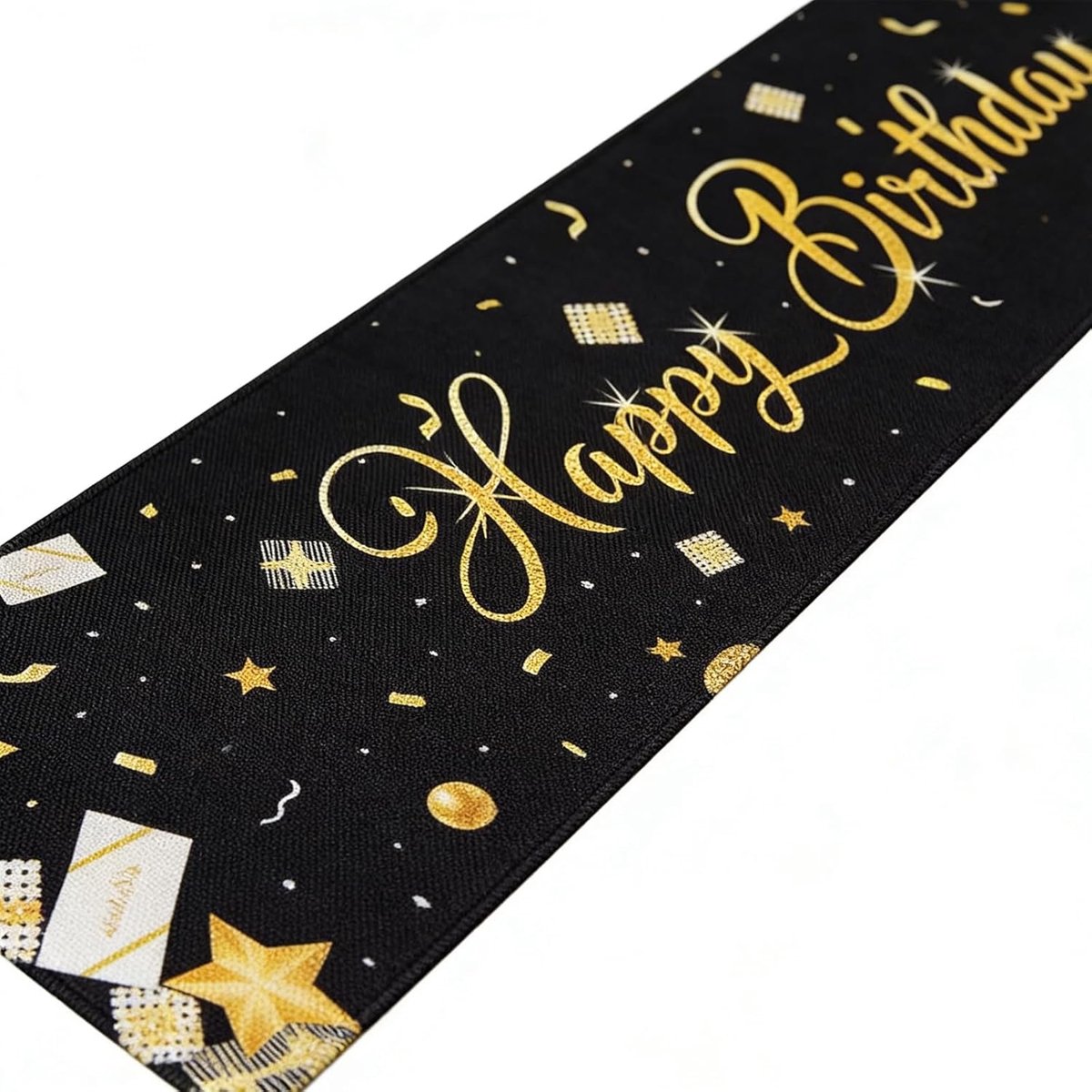 Tafelloper Happy Birthday, Zwart