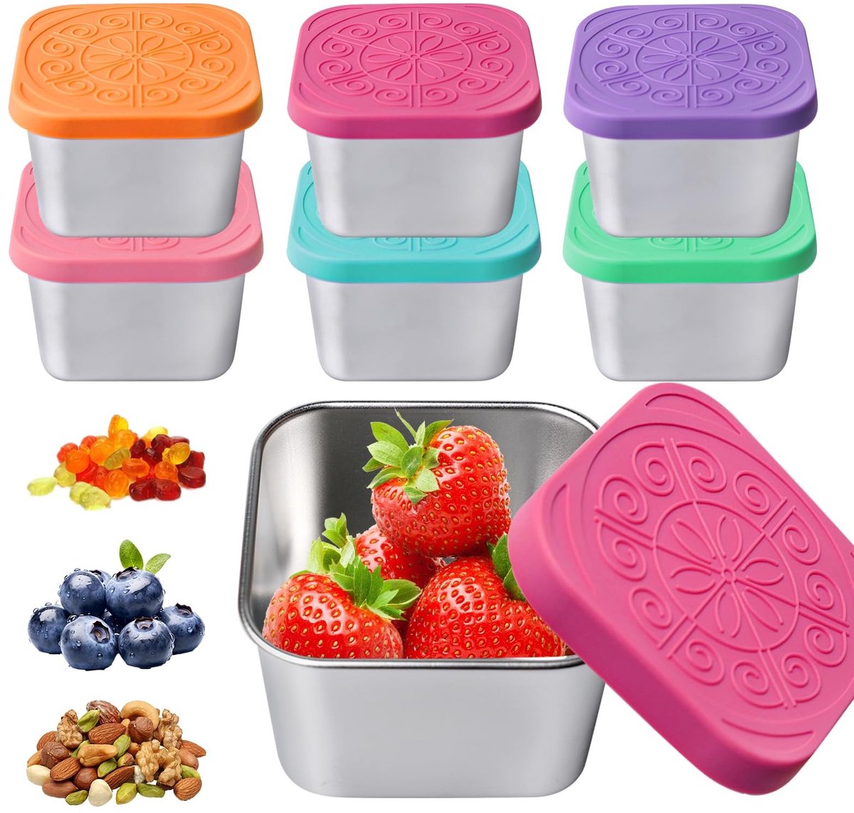 Omgoods - Snack Box van Roestvrij Staal met Siliconen Deksel