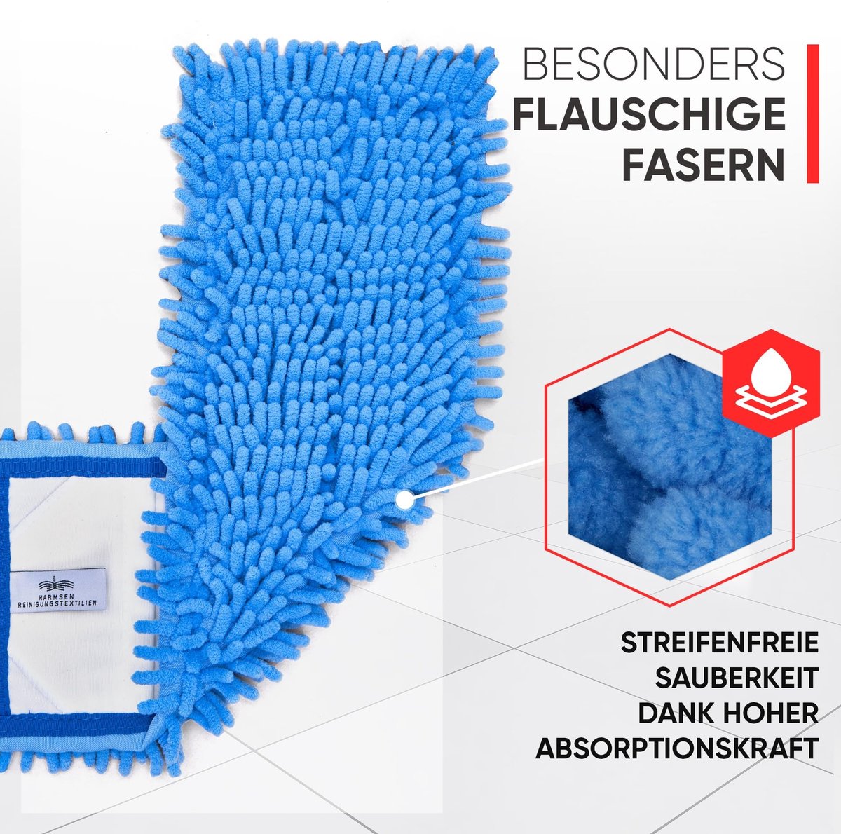 Omgoods - Dweilmop met Overtrek voor Nat en Droog Reinigen - 40 cm - 5-delige Set