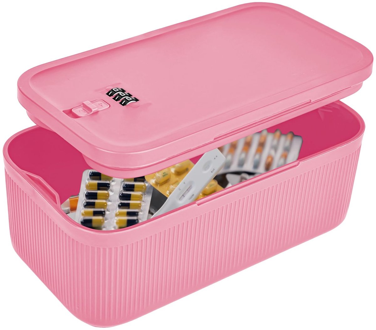 Omgoods - Mini Kluis met Combinatielock - Draagbare Lockbox voor Medicijnen en Persoonlijke Spullen