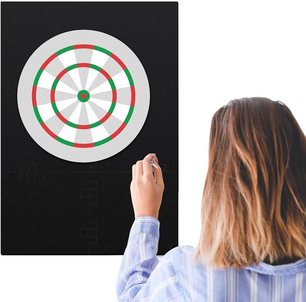 Dart muurbescherming - Dart surround - Muur beschermen - In elkaar grijpende EVA-pads - ca. 104 x 71 cm - Zwart