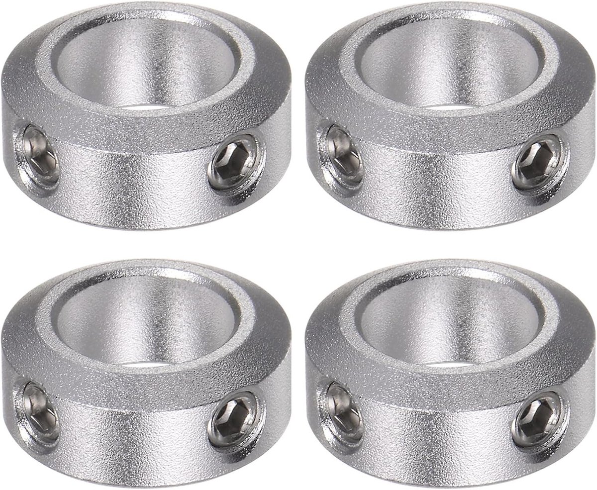 Stelringen 12 mm boring - geanodiseerd aluminium - diepteaanslag ringen - voor kruiwagen as montage - ShopVlot