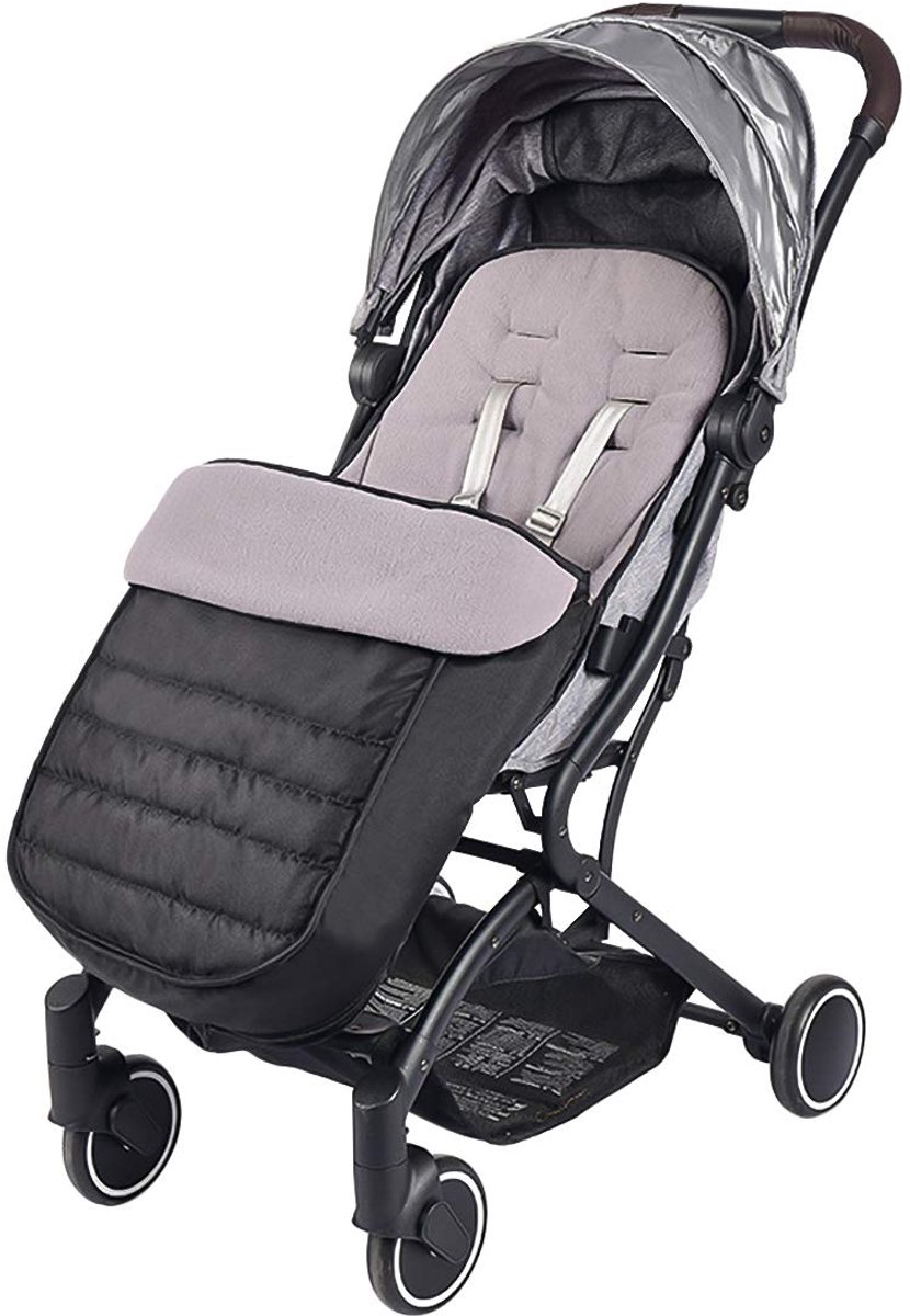 SnelShoppen - Premium universele voetenzak voor kinderwagen, waterdicht en winddicht, Cosy Toes fleecevoering, zwart, voor kinderwagen buggy, 1 stuk