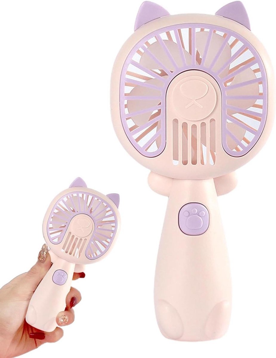 Persoonlijke Handventilator - Mini Ventilator USB - Overal Koel Blijven - Fluisterstille Werking - 75x45x16cm - Paars