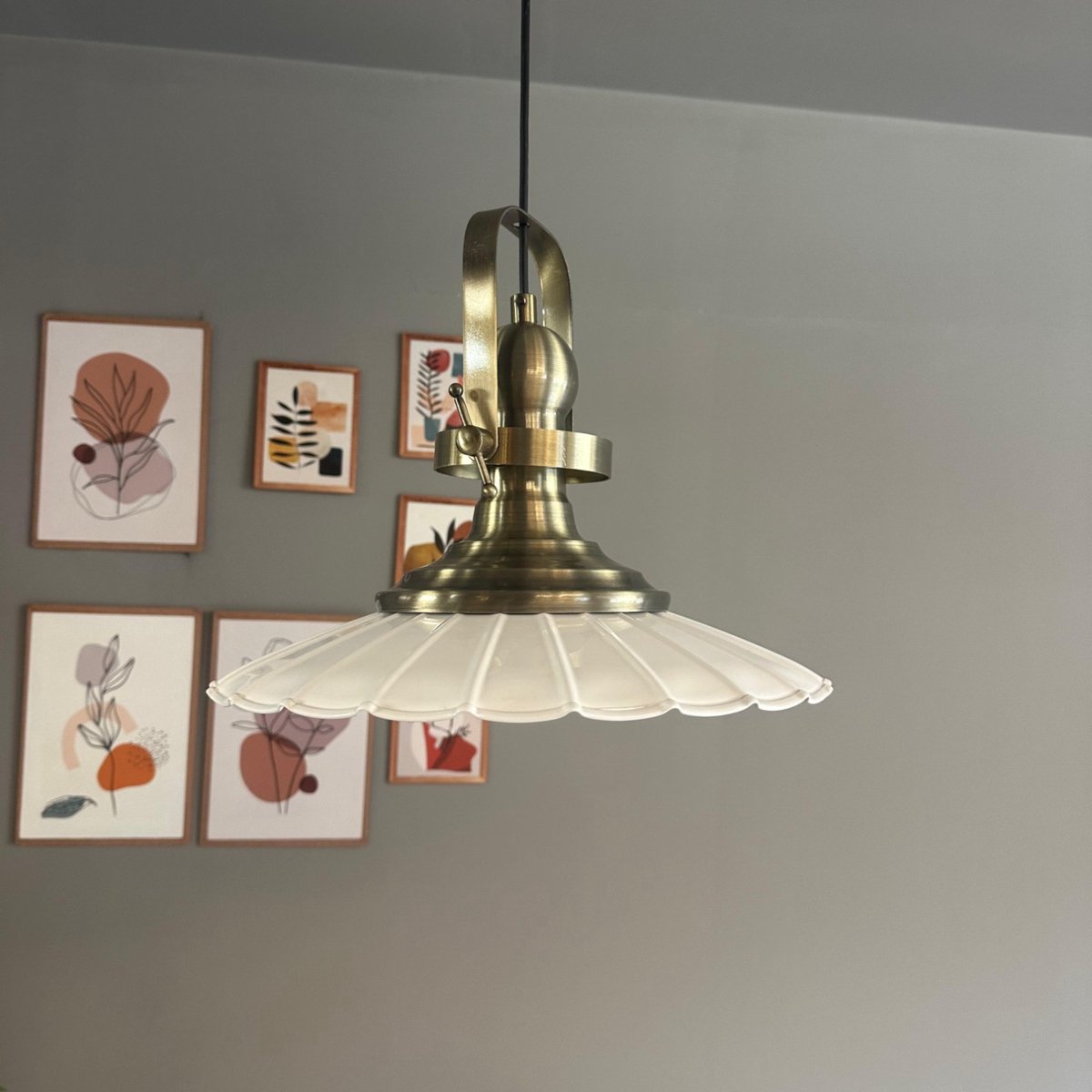 Bamyum Risso hanglamp, industriële Modern stijl, Ø34 cm, wit metalen lamp
