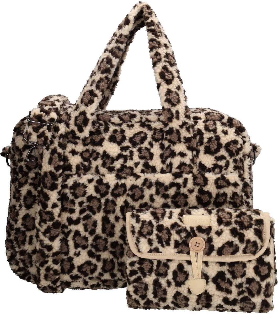 Beagles Lugo Luiertas - Teddy - Shopper - Baby - Mama Tas - Verschoningstas - Diaper Bag - Luipaard Beige
