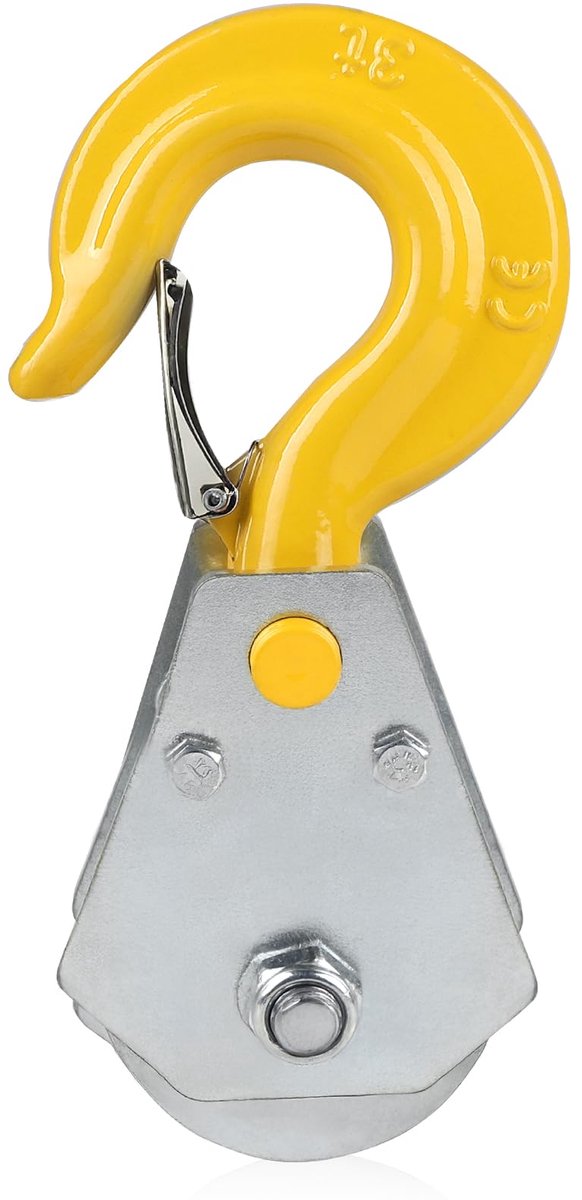 Katrol met kogellagers en haken, katrollen voor kabels tot 17 mm katrol, staalkabel, kabelsystemen, bosbouw, industriële accessoires