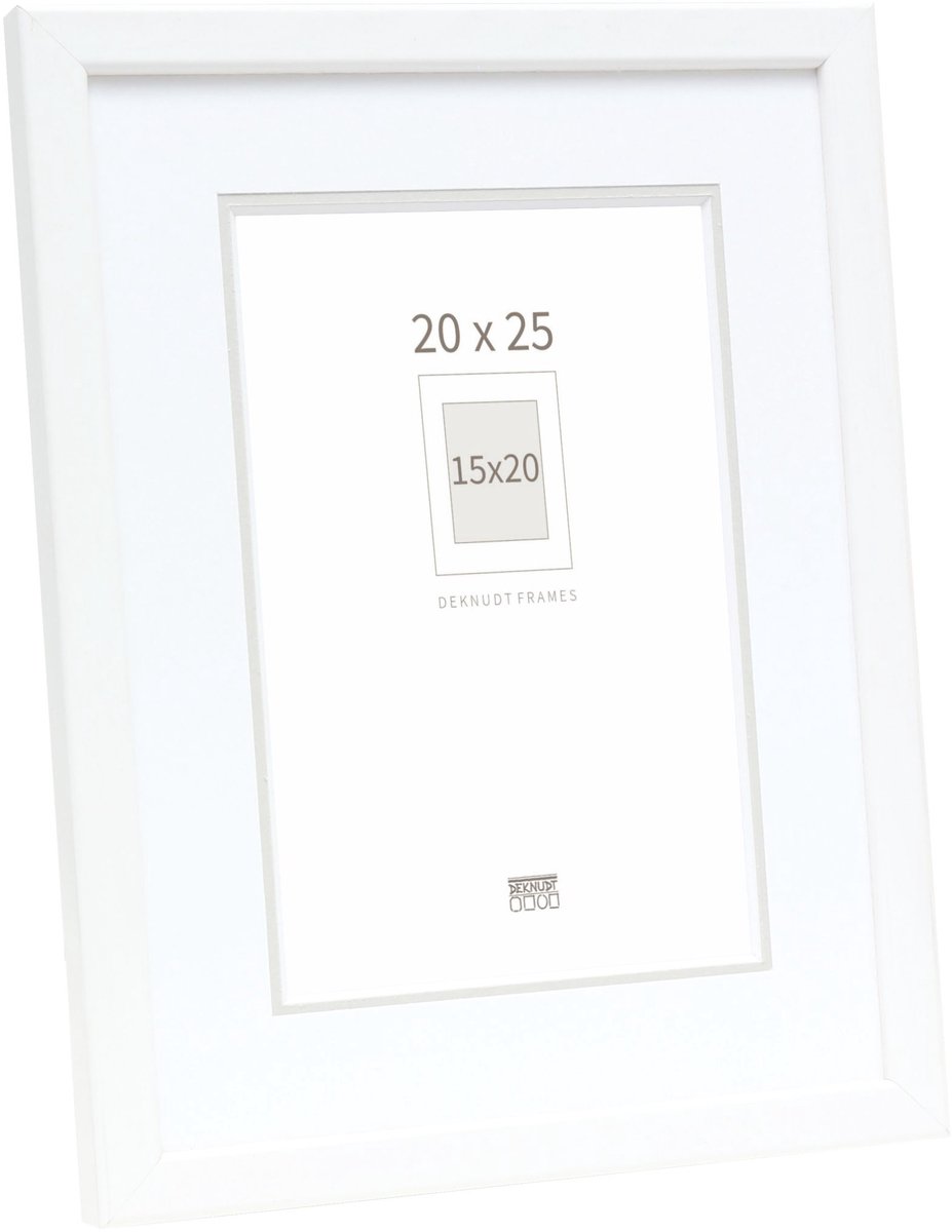 Deknudt Frames fotolijst S41JK1 P1 - wit met passe-partout - 15x20 cm
