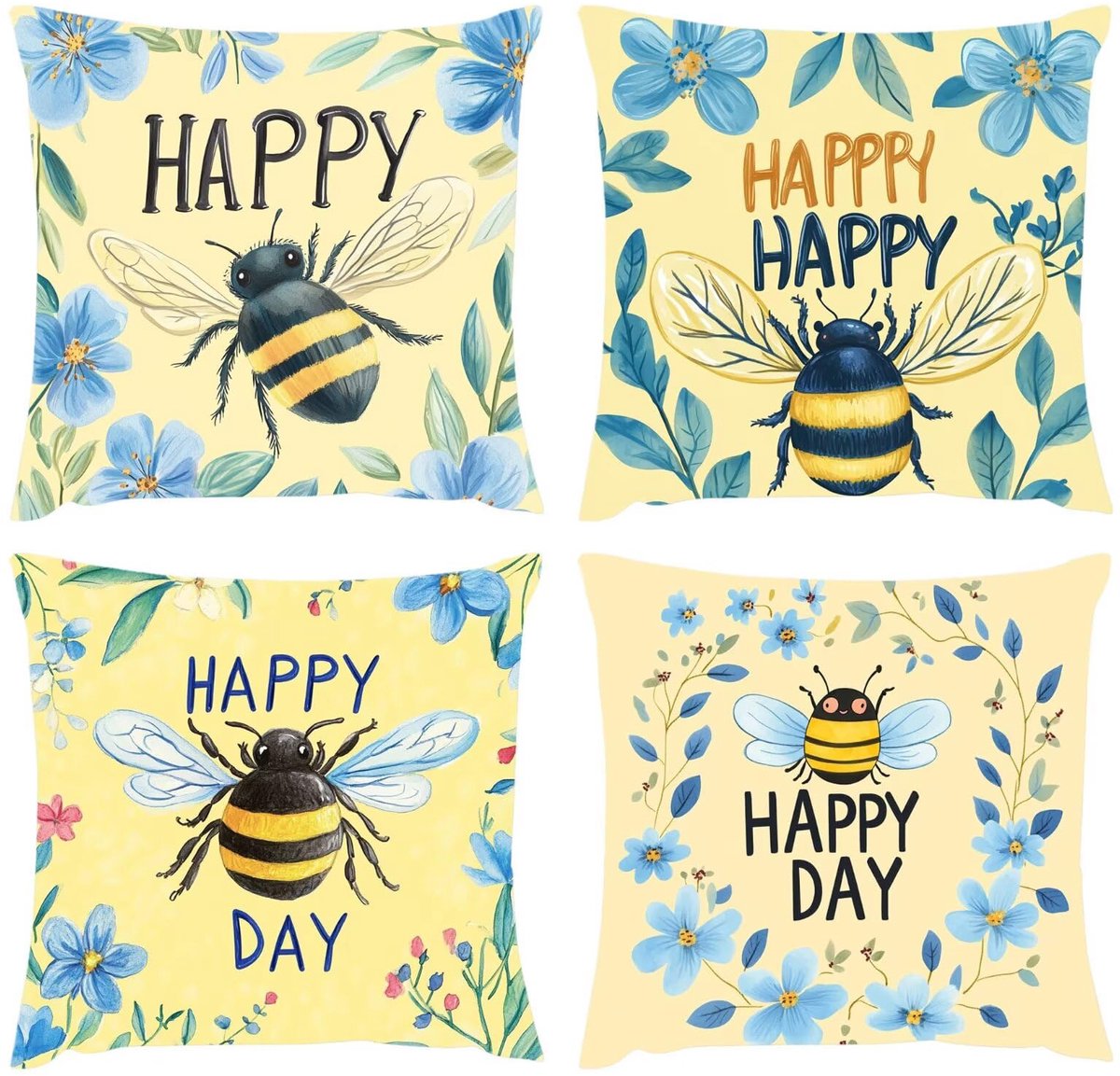 crèmekleurig, 50 x 50 cm, 4 stuks, waterdicht, bankkussen, bijenkussen, vierkant, decoratief, linnen, bank, voor slaapkamer, stoel, woonkamer, tuin, decoratie, huis, S1-698