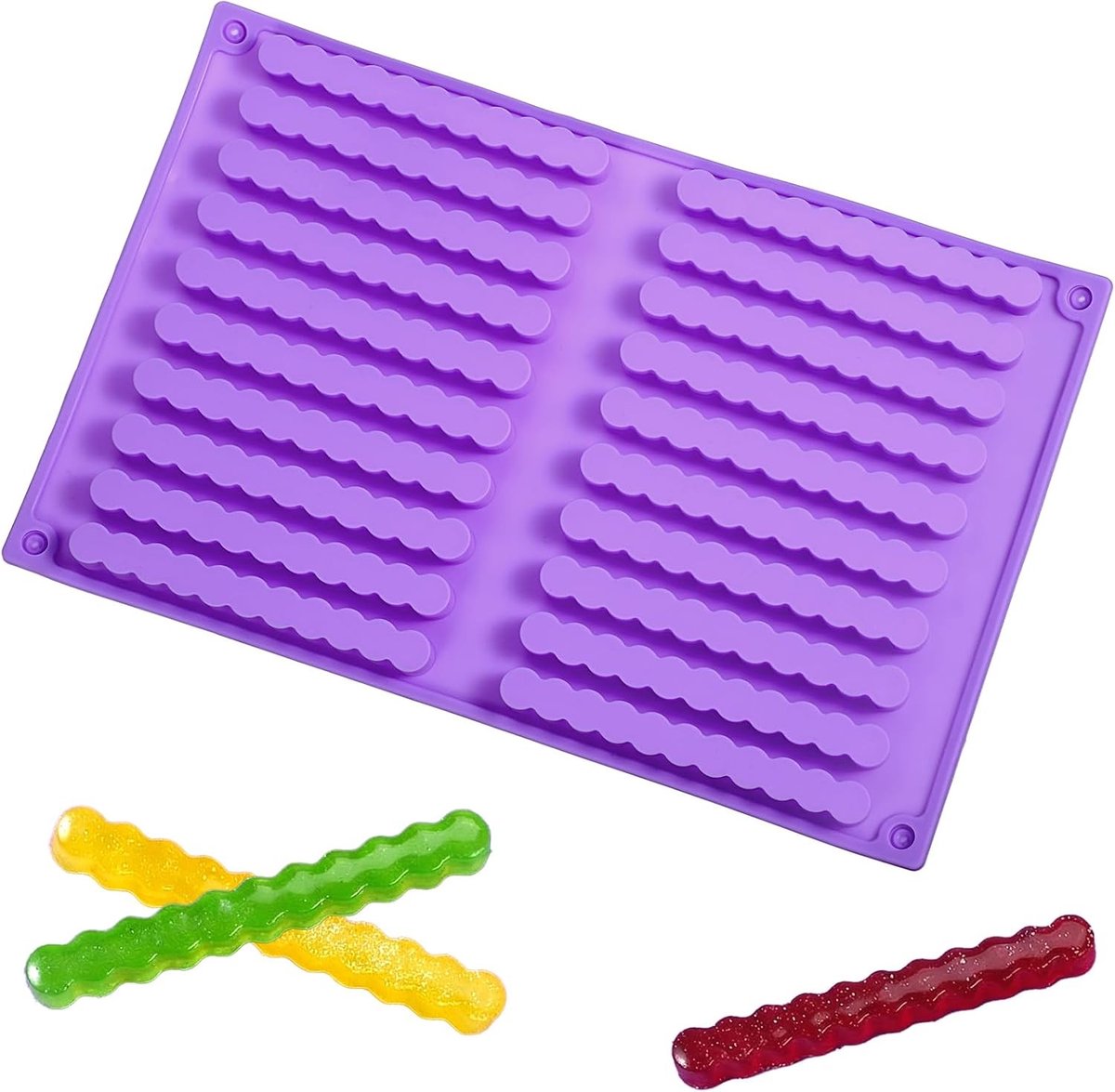 Hondenkoekjes bakmat van siliconen, 25,5 x 16,5 cm, voor zelfgemaakte hondenlekkernijen en traktaties, ideaal voor snacksticks en hondenvoer.