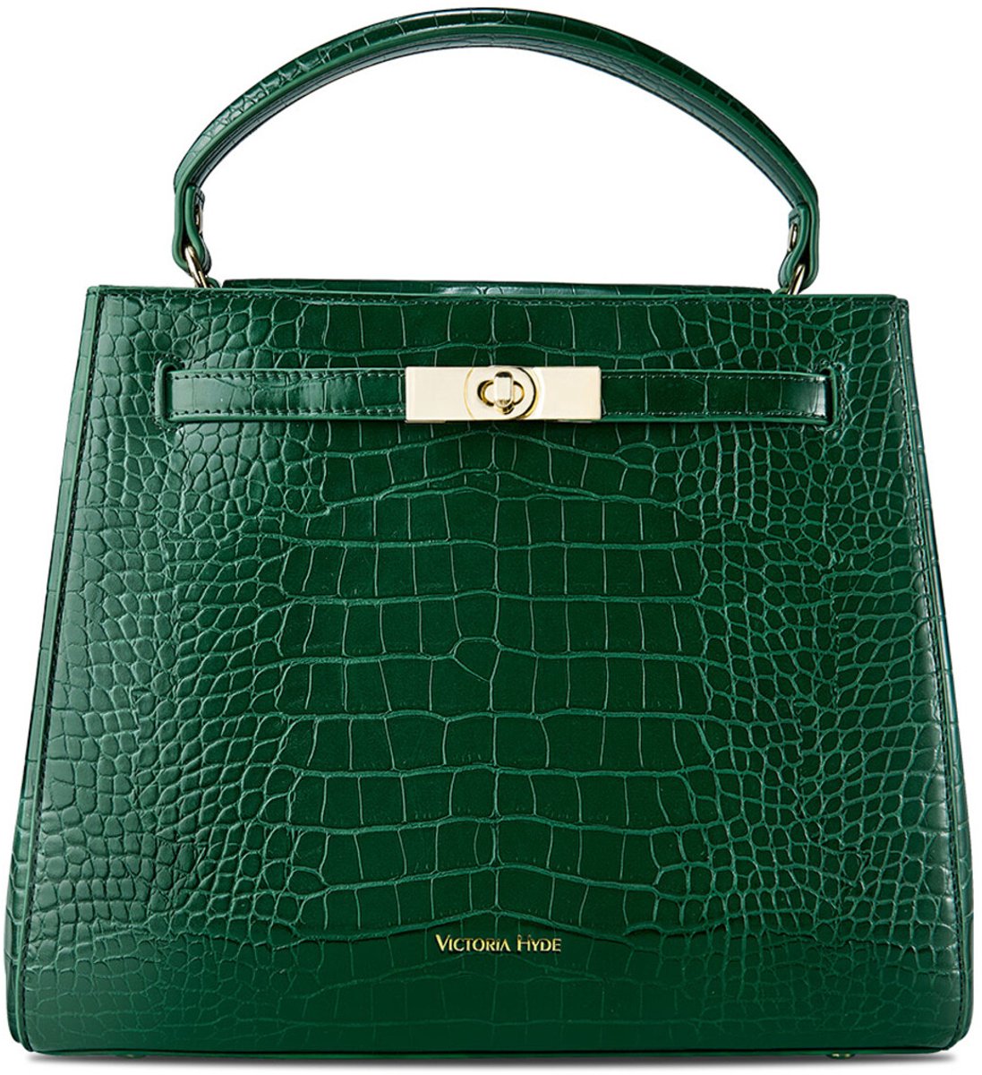 Victoria Hyde "Victoria III" - Groen - Dameshandtas - 28x23x11 cm - Ipad - Akte tas - Vakken - Exclusive Edition -Kunstleer Handvat Schoudertassen met verwisselbare riemen en praktische indeling
