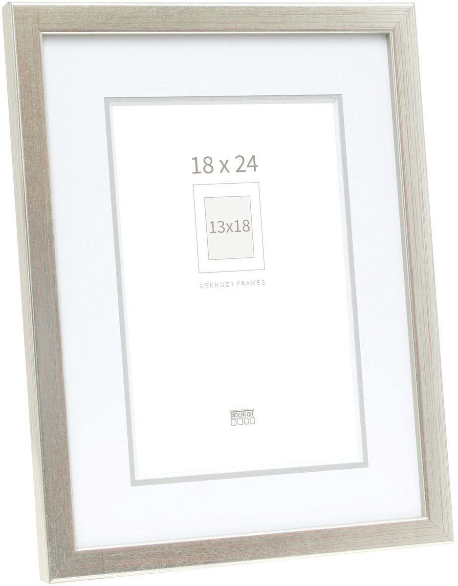 Deknudt Frames fotolijst S41JD1 P1 - zilver - passe-partout - 13x18 cm