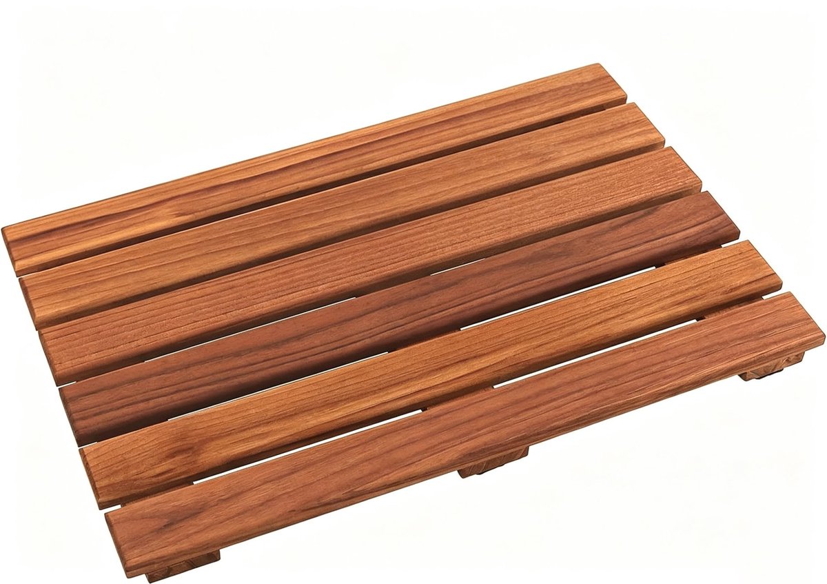 Teakhouten douchemat, antislip badmat, luxe spa-mat, houten mat voor badkuip, 50,8 x 33 cm