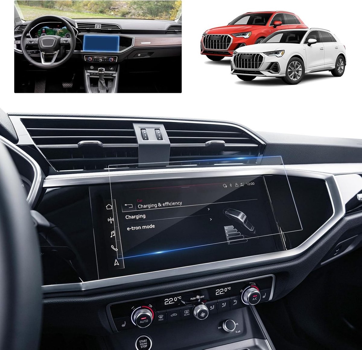 Navigatie Beschermfolie voor Audi Q3 F3 2019-2024 - 10.1 inch MMI Plus - 9H Krasbestendig en HD Helder Tempered Glass Screen Protector