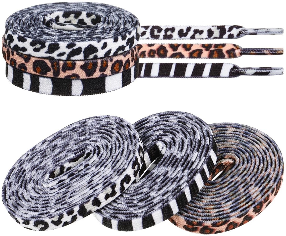 Dailygoods - Dierenprint Veters voor Schoenen - 3 Paar voor Gym- en Sneakers