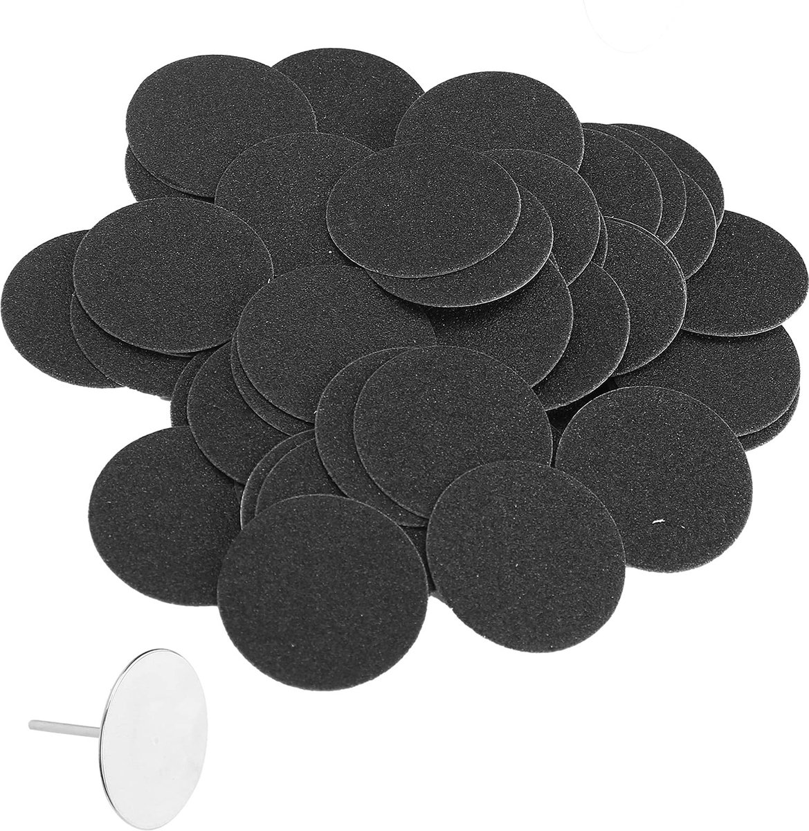 Dailygoods - Schuurpapier voor Pedicure - Eeltverwijdering - Wasbaar Ontwerp - 50 Stuks - Geschikt voor Elektrische Voetslijpers - 35 mm
