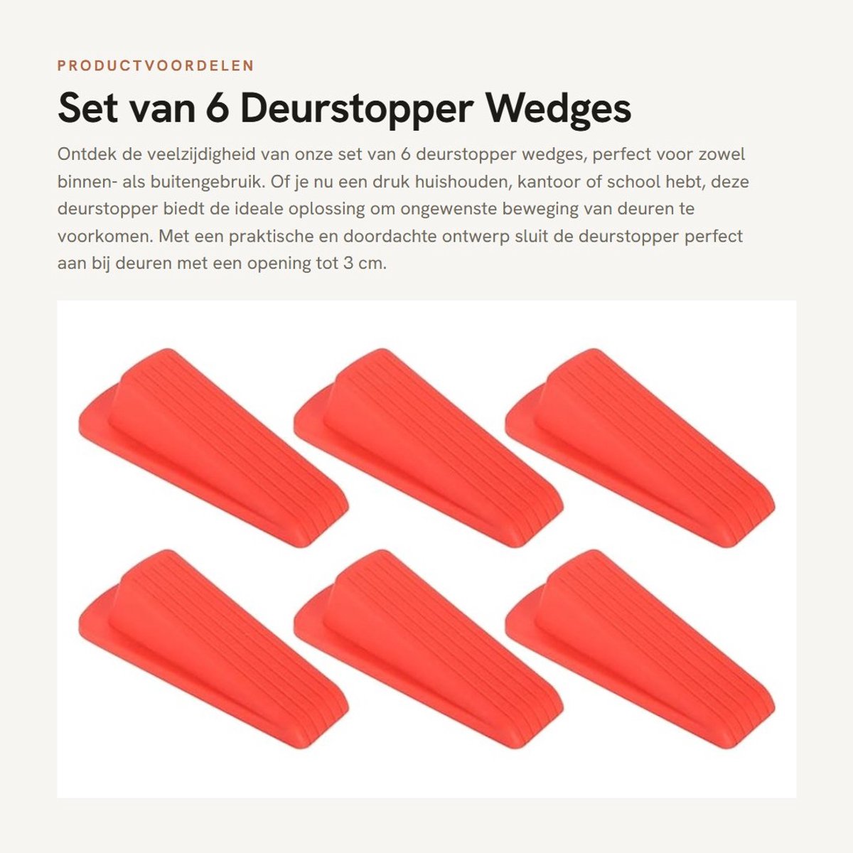 Dailygoods- Deurstopper - Antislip - Stabiele Basis - Geschikt voor Houten/Glazen Deuren - Voor Binnen/Buiten - Hoogwaardige TPR Materiaal