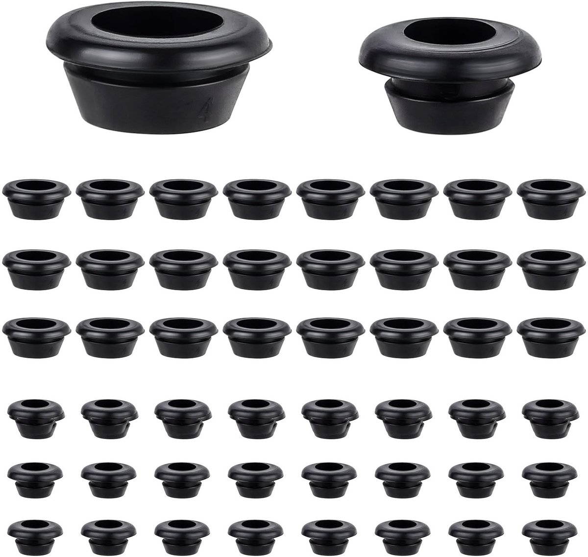 Dailygoods- Kabeldoorvoeren 60 Stuks - Rubber Beschermringen - Waterdichte Doorvoeringen - Binnendiameter 8/12mm - Effectieve Bescherming - Voor Auto/Electronica