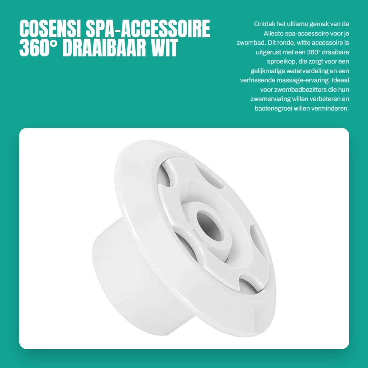Dailygoods- Accessoires Spa met 360° draaibaar mondstuk - Massagehoek - Hoogwaardig ABS-materiaal - Eenvoudige reiniging - Effectieve bacteriënverwijdering - Massagemondstuk