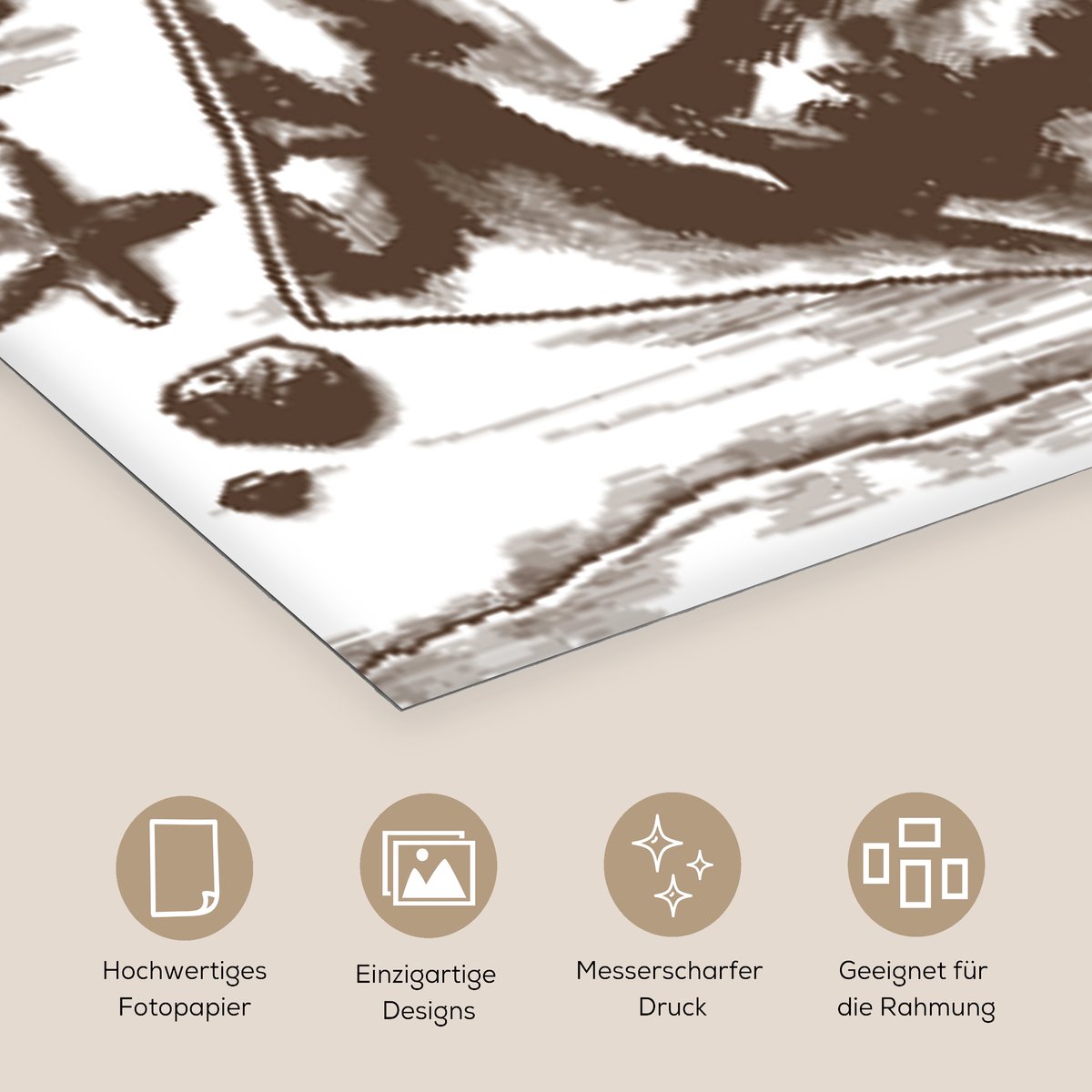 Poster 30x30 cm - Strand - Handdoek - Slippers - Posters - Kamer decoratie - Wanddecoratie