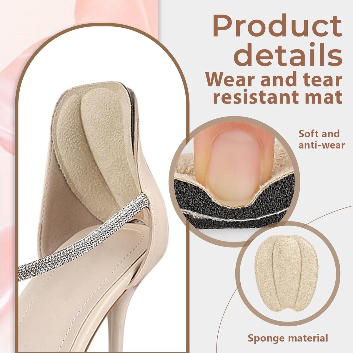 Dailygoods- Hielkussentjes 4 Stuks - Maatvermindering - Antislip Tongpads - Ondersteunend Ontwerp - Dikte 0,66-0,71 cm - Geschikt voor Mannen/Vrouwen - Schoeninlegzolen