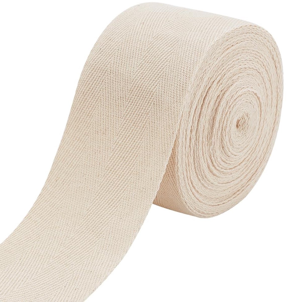 Dailygoods- Biaisband 10 m - Katoenen Keperstof - Wit Visgraat - Randstrip voor Naaien - Doe-Het-Zelf Ambachten - Woondecoratie - Stofband
