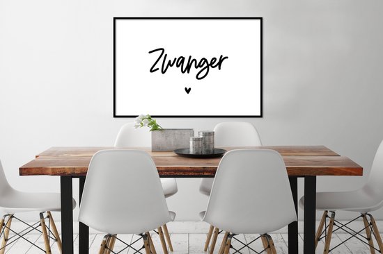Cadre photo avec affiche - Proverbes - Enceinte - Maman - Citations - 90x60 cm - Cadre pour affiche