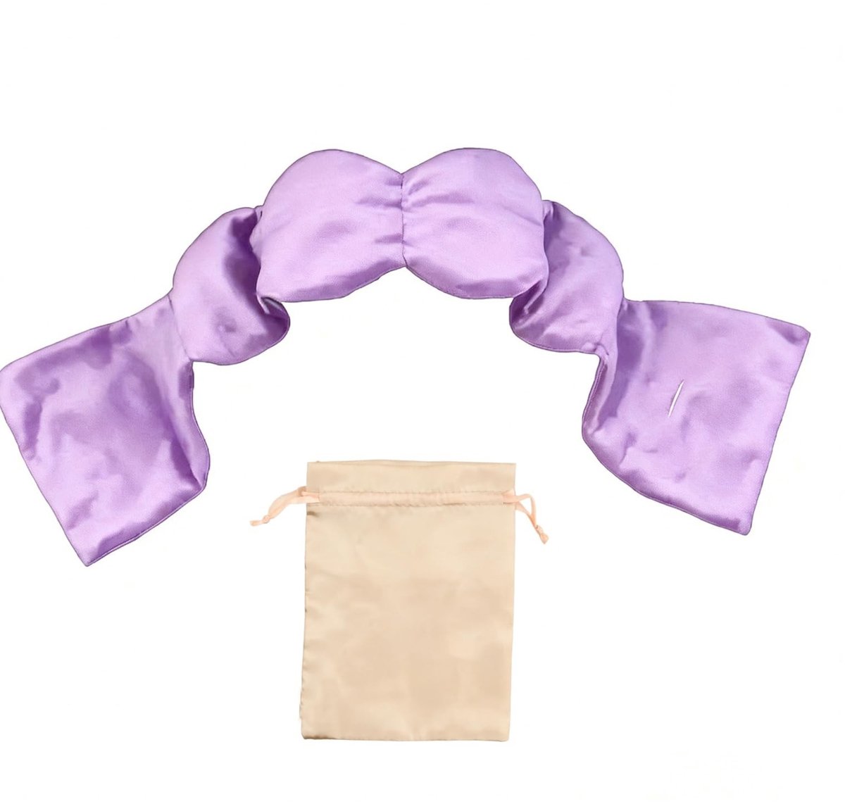 Dailygoods - Slaapmasker voor vrouwen, verzwaarde oogmasker, ontspannende oogafdekking, 70 cm, reisslaapmasker met kralen, slaapmasker gewicht voor diepe ontspanning (paars)