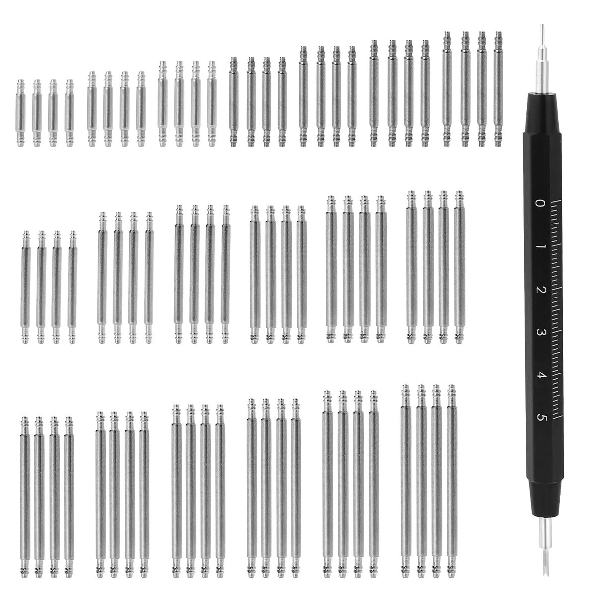 Dailygoods- Gereedschapsset 77-delig - Horlogereparatiegereedschap - Vervangende set voor horlogeband - Roestvrij staal - Hoogwaardige pinnen - Lengte 8 mm-26 mm - Horlogereparatie