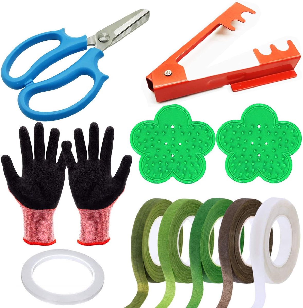 11 STKS Tuin Snoeischaar Schaar Kit, Rose Stripper Doorn Remover, Boom Snoeischaar Handgereedschap, Blad Strippen Tool, Bloemen Handschoenen en Bloementape voor Tuinieren Bloem Arrangement