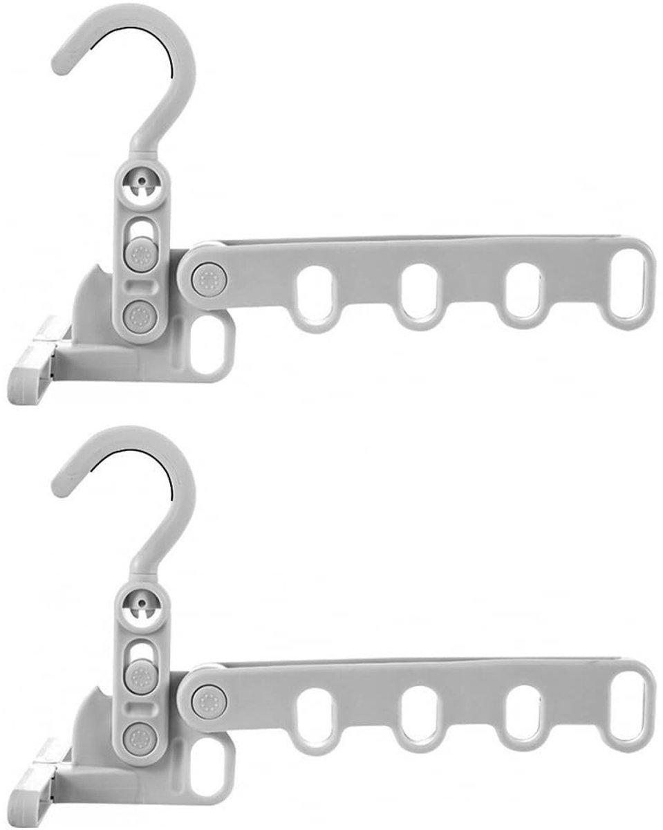 Dailygoods- Opvouwbaar Droogrek - 2 Stuks - Kledinghangers - Ruimtebesparend - Draagbaar - Hoogwaardig ABS - 5 Gaten - Kledinghanger