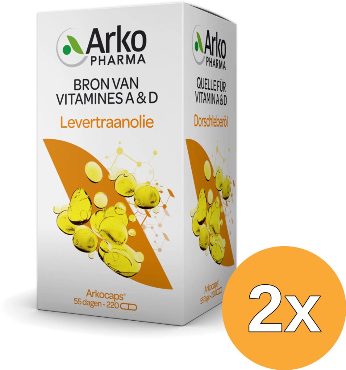 2x Arkocaps Levertraanolie (220 capsules)
