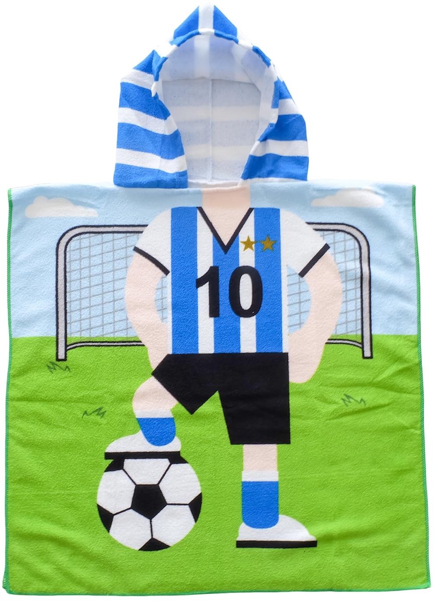 Dailygoods- Poncho Kinder - Badstof Handdoek met Capuchon - Cartoon Ontwerp - 60x90 cm - Voor Strand/Zwembad - Super Fijne Vezel - Badhanddoek