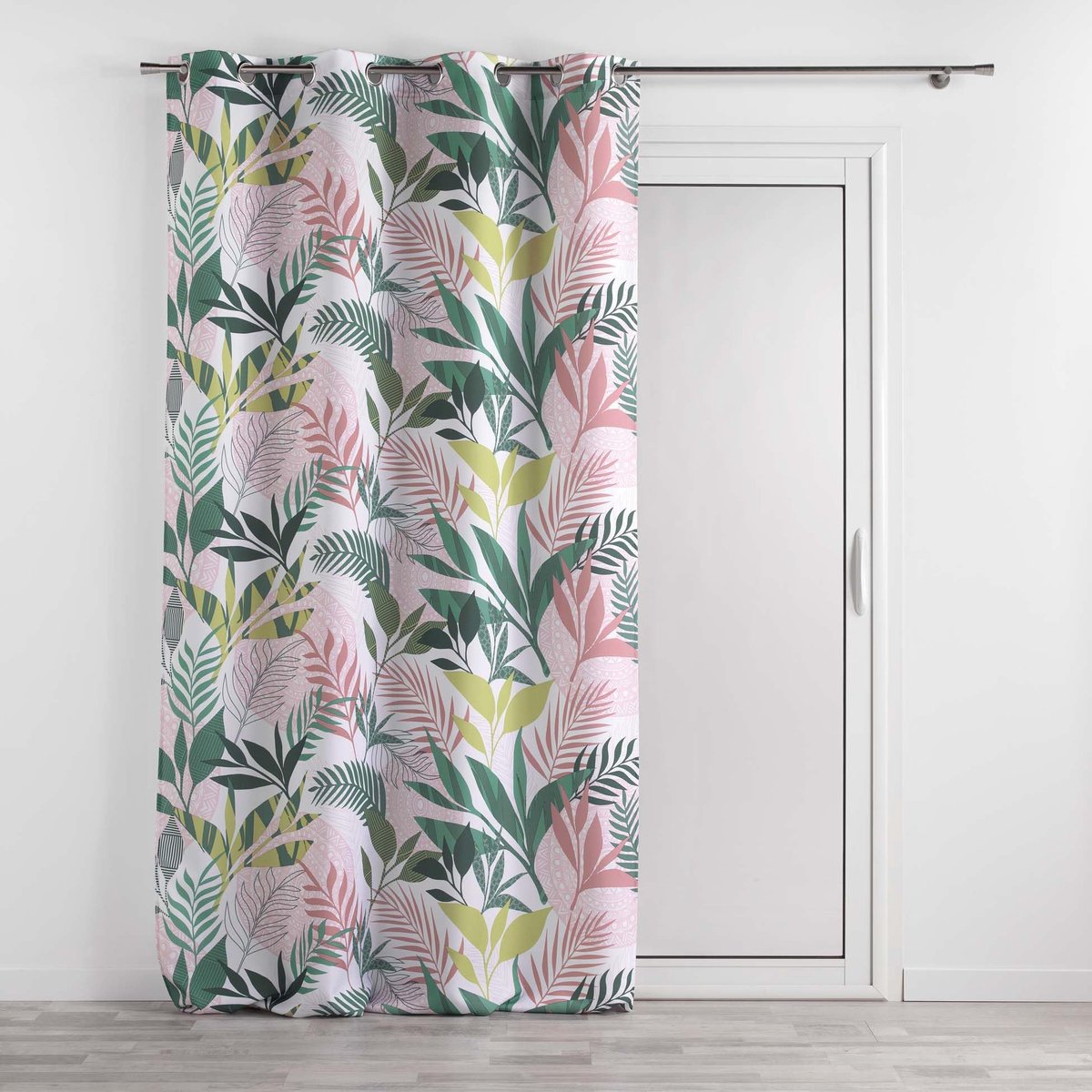 Gordijn met oogjes (140 x 260 cm) Assana Roze, bedrukt polyester
