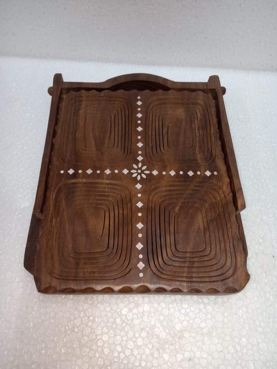 WITH LOVE A HANDGEMAAKTE Houten Mooie Opvouwbare Mand van Droog Fruit // Standaardformaat // Woondecoratie Beste om cadeau te geven