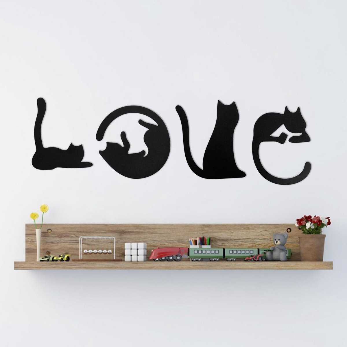 wanddecoratie, muurkunst, 60 x 15 cm, hangende wanddecoratie, wandfoto's, moderne wanddecoratie voor woonkamer, thuis, slaapkamer, badkamer, kantoor, 1 stuk, zwart