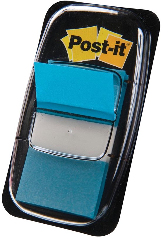 Post-it - index standaard | ft 24 | 4 x 43 | 2 mm | houder met 50 tabs | turkoois